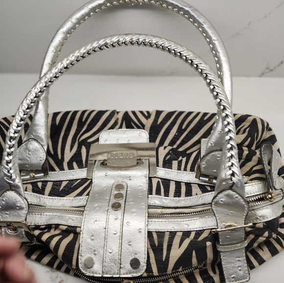 Guess by Marciano Silver Metallic Canvas Tote - Picture 7 of 10